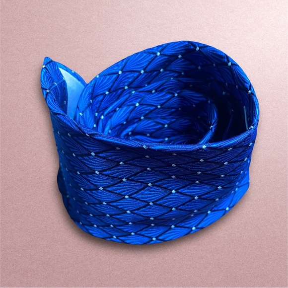 Dior Homme Geometric Blue Silk Tie - Picture 4 of 7